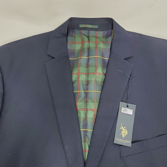 U.S. Polo Association Cotton Solid Sport Coat - Blue - Picture 3 of 10